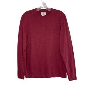 TIMBERLAND Shirt Mens Small S Maroon Red Long Sleeve EUC Cotton Tee Logo